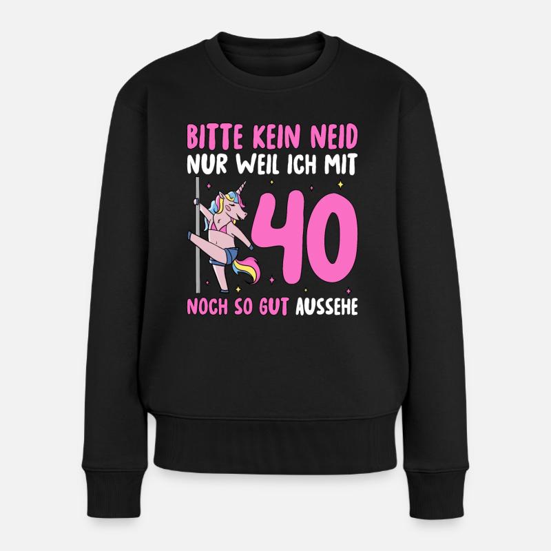 Belle Licorne 40e anniversaire - Pull Premium bio Femme - noir