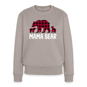 Mama Bear - Frauen Premium Bio Pullover - Taupe - Vorne - Julia (174cm)