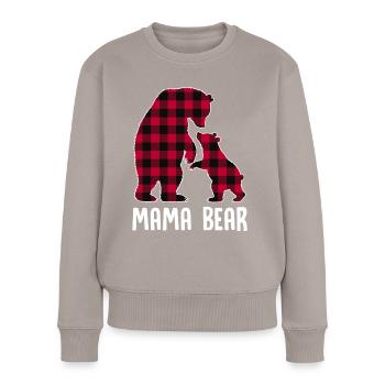Mama Bear - Frauen Premium Bio Pullover - Taupe - Vorne - Julia (174cm)