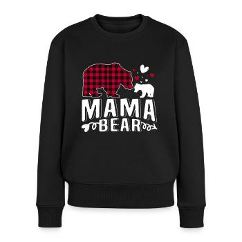 Mama Bear - Frauen Premium Bio Pullover - Schwarz - Vorne - Julia (174cm)