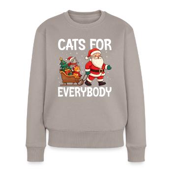 Cats For Everybody - Frauen Premium Bio Pullover - Taupe - Vorne - Julia (174cm)