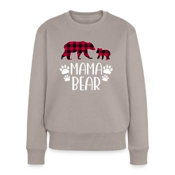Mama Bear - Frauen Premium Bio Pullover - Taupe - Vorne - Julia (174cm)