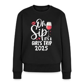 Oh Sip C’est un voyage entre filles 2025 - Pull Premium bio Femme - noir - Devant - Julia (174cm)