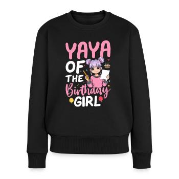 Yaya de la fille d’anniversaire - Pull Premium bio Femme - noir - Devant - Julia (174cm)