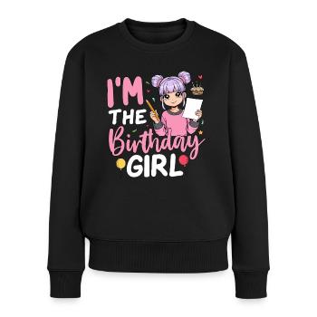 Grand-mère de la fille d’anniversaire - Pull Premium bio Femme - noir - Devant - Julia (174cm)