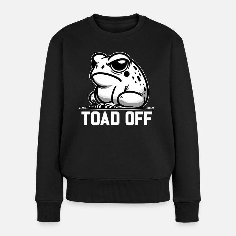 Vintage Frog Toad Meme Grumpy Frog Don't Toad Me - Premium økologisk sweatshirt til kvinder - sort
