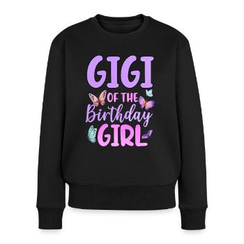 Gigi de la fille d’anniversaire - Pull Premium bio Femme - noir - Devant - Julia (174cm)