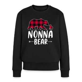 Nonna Bear - Frauen Premium Bio Pullover - Schwarz - Vorne - Julia (174cm)