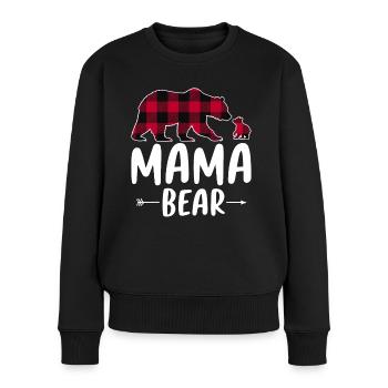 Mama Bear - Frauen Premium Bio Pullover - Schwarz - Vorne - Julia (174cm)