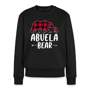 Abuela Bear - Frauen Premium Bio Pullover - Schwarz - Vorne - Julia (174cm)