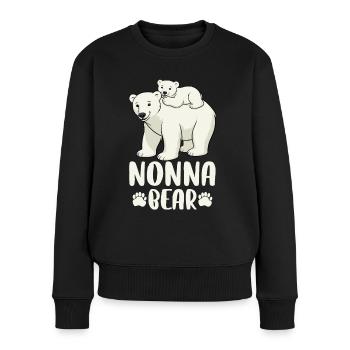 Nonna Bear - Frauen Premium Bio Pullover - Schwarz - Vorne - Julia (174cm)