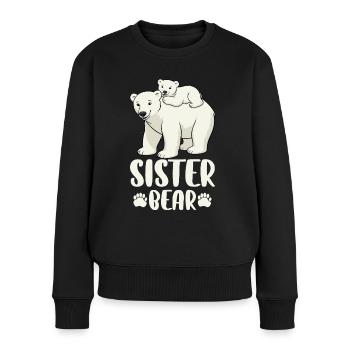 Sister Bear - Frauen Premium Bio Pullover - Schwarz - Vorne - Julia (174cm)