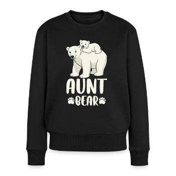 Aunt Bear - Frauen Premium Bio Pullover - Schwarz - Vorne - Julia (174cm)
