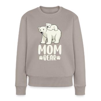 Mom Bear - Frauen Premium Bio Pullover - Taupe - Vorne - Julia (174cm)