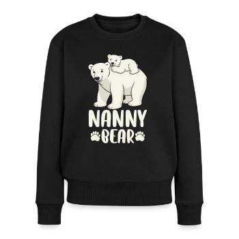 Nanny Bear - Frauen Premium Bio Pullover - Schwarz - Vorne - Julia (174cm)
