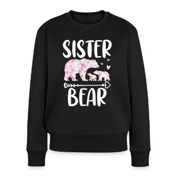 Sister Bear - Frauen Premium Bio Pullover - Schwarz - Vorne - Julia (174cm)