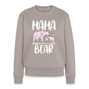Mama Bear - Frauen Premium Bio Pullover - Taupe - Vorne - Julia (174cm)