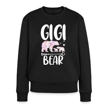 Gigi Bear - Frauen Premium Bio Pullover - Schwarz - Vorne - Julia (174cm)