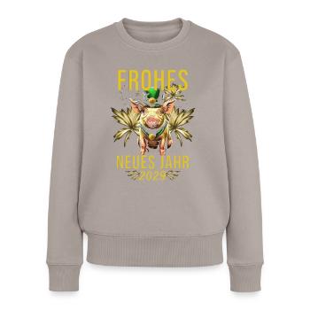 Frohes Neues Jahr 2029 - Frauen Premium Bio Pullover - Taupe - Vorne - Julia (174cm)