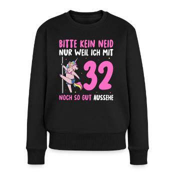 Please No Envy 32 Birthday - Women's Premium Organic Jumper - black - Front - Julia (174cm)