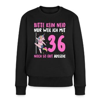 Please No Envy 36 Birthday - Women's Premium Organic Jumper - black - Front - Julia (174cm)