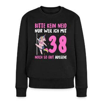 Please No Envy 38 Birthday - Women's Premium Organic Jumper - black - Front - Julia (174cm)