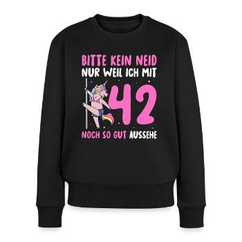 Please No Envy 42 Birthday - Women's Premium Organic Jumper - black - Front - Julia (174cm)