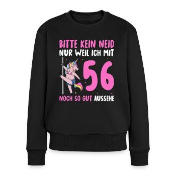Please No Envy 56 Birthday - Women's Premium Organic Jumper - black - Front - Julia (174cm)
