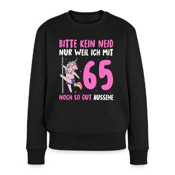 Please No Envy 65 Birthday - Women's Premium Organic Jumper - black - Front - Julia (174cm)