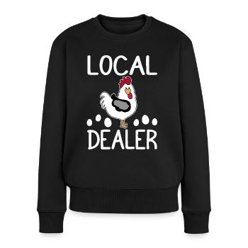 Oeuf local Oeuf Poulet fermier Humour - Pull Premium bio Femme - noir - Devant - Julia (174cm)
