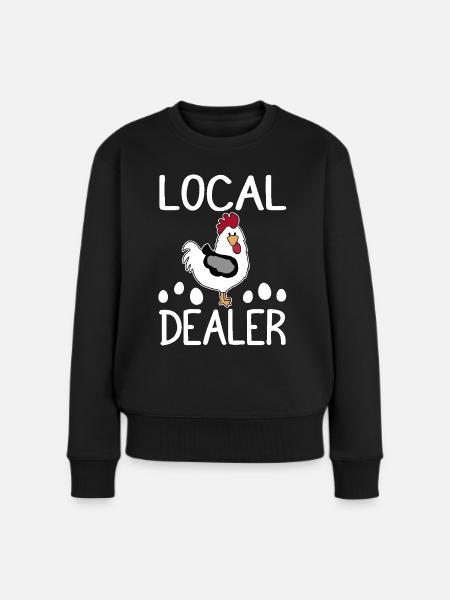 Lokaler Eierhändler Hühnerzüchter Humor - Frauen Premium Bio Pullover - Schwarz