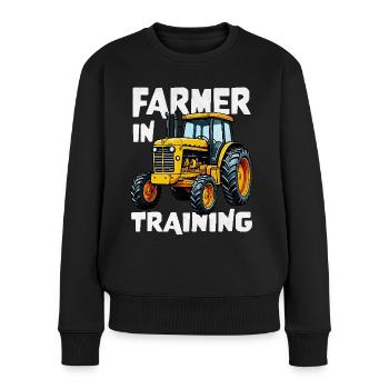 Landwirt in Ausbildung Landwirtschaftlicher Traktorliebhaber - Frauen Premium Bio Pullover - Schwarz - Vorne - Julia (174cm)