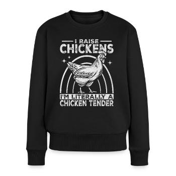 Funny Chicken Farmer - Je suis un tendre de poulet - Pull Premium bio Femme - noir - Devant - Julia (174cm)
