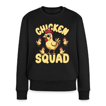 Chicken Squad - Funny Farm Family Cute Chick - Women's Premium Organic Jumper - black - Front - Julia (174cm)
