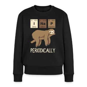 Ich mache regelmäßig ein Nickerchen faules Faultier Lustige Chemie - Frauen Premium Bio Pullover - Schwarz - Vorne - Julia (174cm)