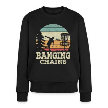 Bangging Chains Funny Disc Golf Basket - Pull Premium bio Femme - noir - Devant - Julia (174cm)