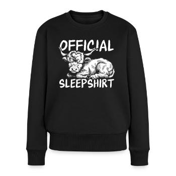 Highland Cow Official Sleepshirt Niedliches Bauernhoftier - Frauen Premium Bio Pullover - Schwarz - Vorne - Julia (174cm)