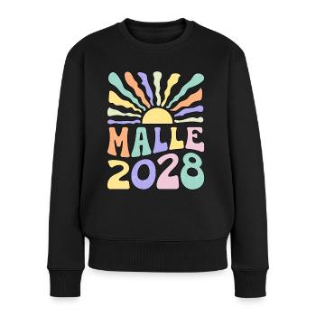 Malle 2028 - Frauen Premium Bio Pullover - Schwarz - Vorne - Julia (174cm)