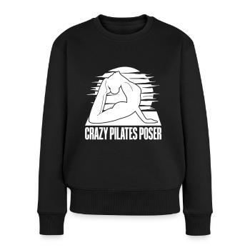 Pilates Enthusiasts Crazy Pilates Poser Pilates - Frauen Premium Bio Pullover - Schwarz - Vorne - Julia (174cm)