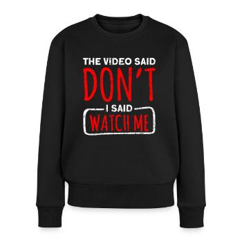 Ich habe das Sicherheitsvideo gesehen - Frauen Premium Bio Pullover - Schwarz - Vorne - Julia (174cm)