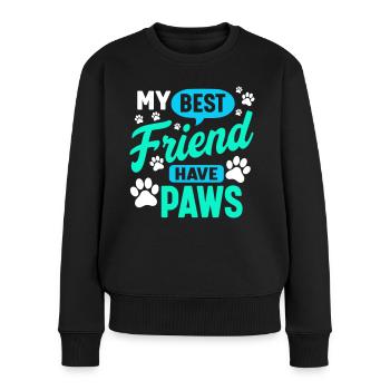 mein bester Freund hat Pfoten - Frauen Premium Bio Pullover - Schwarz - Vorne - Julia (174cm)