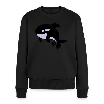 Orka - Orca - Wal - Whale - Frauen Premium Bio Pullover - Schwarz - Vorne - Julia (174cm)