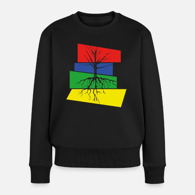 Baum - Frauen Premium Bio Pullover - Schwarz