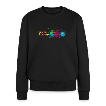 Flöte Querflöte Musiker Geschenke - Frauen Premium Bio Pullover - Schwarz - Vorne - Julia (174cm)