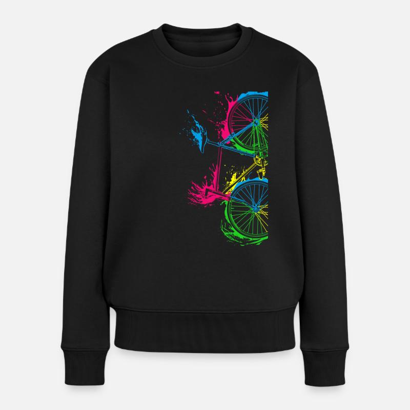 Fahrrad Radfahrer Geschenk - Frauen Premium Bio Pullover - Schwarz