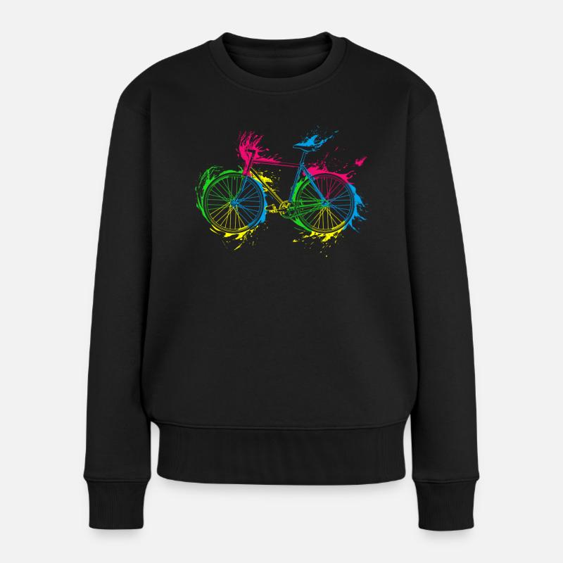 Fahrrad Radfahrer Geschenk - Frauen Premium Bio Pullover - Schwarz