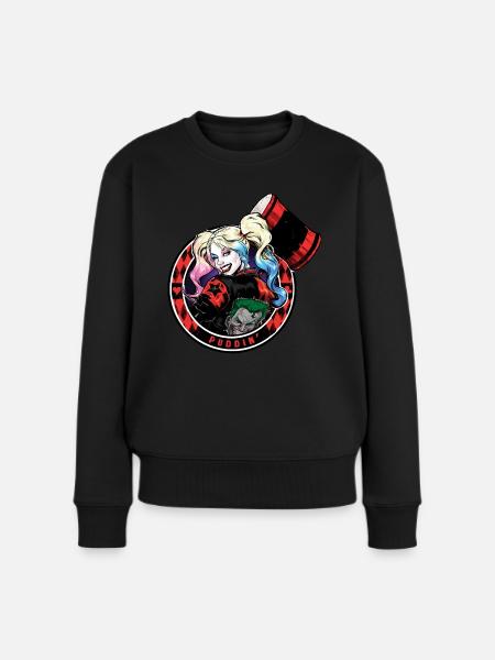 Harley Quinn Puddin' - Frauen Premium Bio Pullover - Schwarz