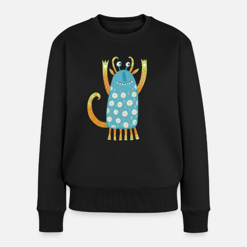 Monstres mignons - Pull Premium bio Femme - noir