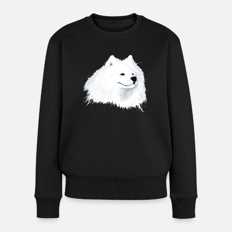Samojede Hund - Frauen Premium Bio Pullover - Schwarz