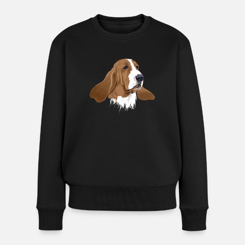 Basset Hound - Frauen Premium Bio Pullover - Schwarz